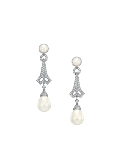 Anabela Chan 14k Gold Lattice Diamond Earrings In Silver