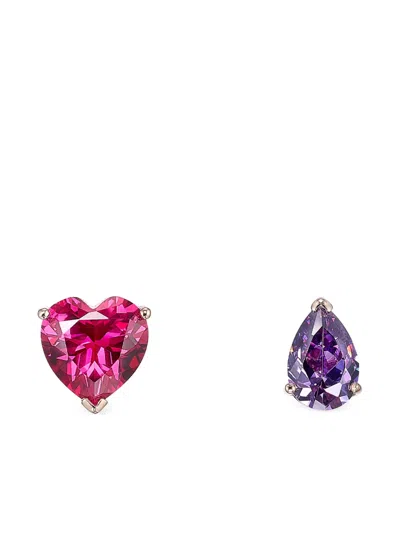 Anabela Chan 14k Rose Gold And 18k Gold Vermeil Love & Tears Ruby And Amethyst Earrings In Multi