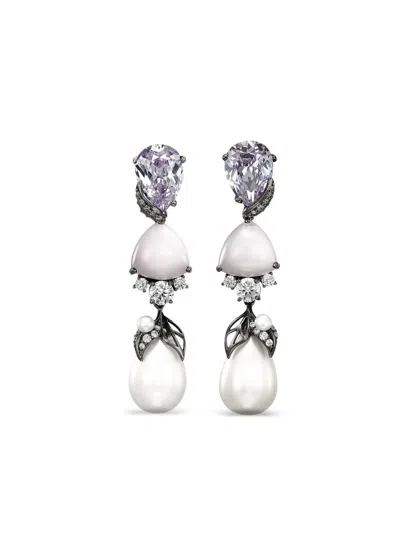 Anabela Chan 14k White Gold And Rhodium Vermeil Berry Multi-stone Earrings