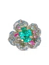 Anabela Chan 14k White Gold And Rhodium Vermeil Bloom Multi-stone Ring In Multi