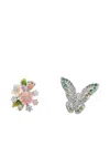 Anabela Chan 14k White Gold And Rhodium Vermeil Butterfly Bouquet Multi-stone Earrings In Silver