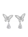 Anabela Chan 14k White Gold And Rhodium Vermeil Butterfly Diamond Earrings In Silver