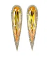 Anabela Chan 14k White Gold And Rhodium Vermeil Glimmer Citrine And Diamond Earrings In Gold