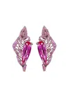 Anabela Chan 14k White Gold And Rhodium Vermeil Halia Sapphire Earrings In Pink