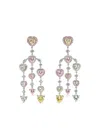Anabela Chan 14k White Gold And Rhodium Vermeil Love Heart Diamond Earrings In Multi