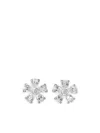 Anabela Chan 14k White Gold And Rhodium Vermeil Mini Marguerite Diamond Earrings In White