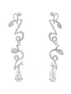 Anabela Chan 14k White Gold And Rhodium Vermeil Script Diamond Earrings In Silver