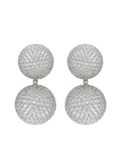 Anabela Chan 14k White Gold Bauble Diamond Earrings In Silver