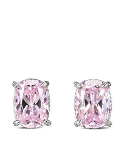 Anabela Chan 14k White Gold Blush Cushion Wing Studs In Pink