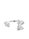 Anabela Chan 14k White Gold Orion Floating-diamond Ring In Silver