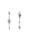 Anabela Chan 14k White Gold Trinity's Shatter Sapphire Earrings In Metallic