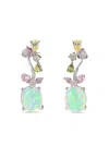 Anabela Chan 14k White Gold/rhodium Vermeil Blush Opal Carnivora Earrings In Multi