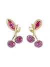 Anabela Chan 14k Yellow Gold And And 18k Gold Vermeil Cherry Multi-stone Earrings In Pink