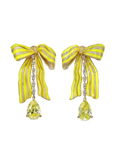 Anabela Chan 18kt Bow Gelbgoldohrringe In Yellow