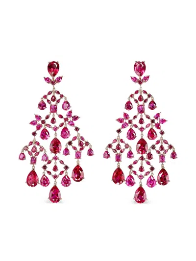 Anabela Chan 14kt Gold Celestial Cascade Ruby Drop Earrings In Pink