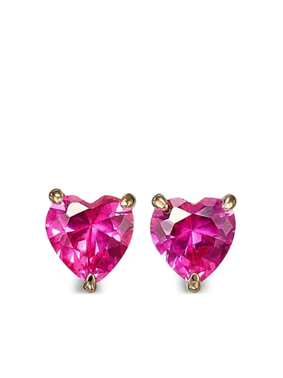 Anabela Chan 14kt Gold Heart Ruby Studs Earrings