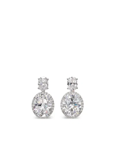 Anabela Chan 14kt White Gold Celestial Halo Diamond Earrings In Metallic