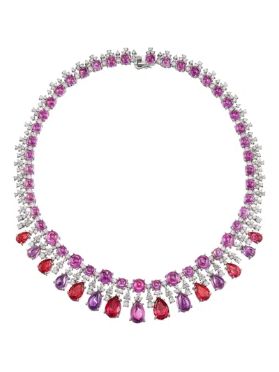 Anabela Chan 18k Gold Tutti Frutti Multi-stone Necklace In Pink
