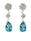 Anabela Chan 18k Gold Vermeil Aqua Daisy Multi Stone Drop Earrings In Metallic
