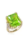 Anabela Chan 18k Gold Vermeil Neon Cinderella Ring In Green