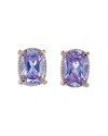 Anabela Chan 18k Rose Gold-plated Sterling Silver Supernova Simulated Amethyst & Simulated Diamond Stud Earrings In Purple/rose Gold