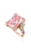 Anabela Chan Cinderella 18k Yellow Gold Sapphire Ring In Pink