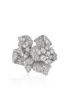Anabela Chan 18k White Gold And Rhodium Vermeil Diamond Magnolia Ring
