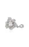 Anabela Chan 18k White Gold And Rhodium Vermeil Diamond Peony Butterfly Ring In Silver