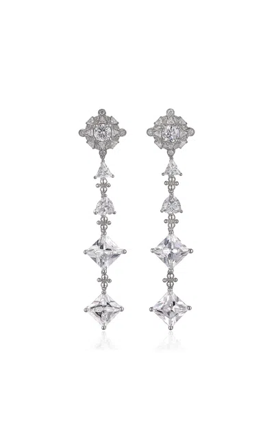 Anabela Chan 18k White Gold And Rhodium Vermeil Diamond Tropical Drop Earrings