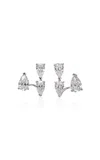 Anabela Chan 18k White Gold And Rhodium Vermeil Floating Diamonds Nova Ear Huggies In Metallic