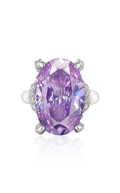 Anabela Chan 18k White Gold And Rhodium Vermeil Lilac Mermaid Ring In Purple