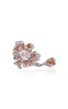 Anabela Chan 18kt White Gold Pale Rose Peony Sapphire And Diamond Ring In Pink