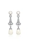 Anabela Chan 18k White Gold And Rhodium Vermeil Pearl Lattice Earrings