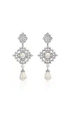 Anabela Chan 18k White Gold And Rhodium Vermeil Pearl Pixelise Earrings