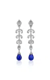 Anabela Chan 18k White Gold And Rhodium Vermeil Royal Blue Scallop Lace Earrings