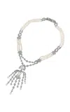 Anabela Chan 18k White Gold And Rhodium Vermeil Sunburst Dentelle Necklace In Silver