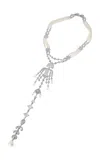 Anabela Chan 18k White Gold And Rhodium Vermeil Sunburst Dentelle Pendant Necklace In Silver