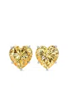 Anabela Chan 18k White Gold Canary Heart Diamond Stud Earrings In Gold