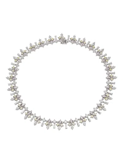 Anabela Chan 18k White Gold Candy Fleur-de-lys Diamond Necklace In Metallic