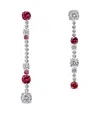 Anabela Chan 18k White Gold Garden & Time Morse Code Ruby And Diamond Earrings In Metallic
