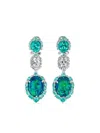 Anabela Chan 18k White Gold Ocean Multi-stone Earrings In Blue