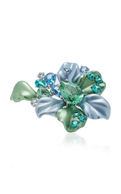 Anabela Chan Women's 18k White Gold Paraiba Ariel Multi-stone Ring In Blue