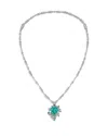 Anabela Chan 18k White Gold-plated Constellation Blue Motif Lab-created Gemstone Convertible Pendant Necklace, 16 In Blue/white