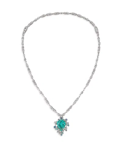 Anabela Chan 18k White Gold-plated Constellation Blue Motif Lab-created Gemstone Convertible Pendant Necklace, 16 In Blue/white