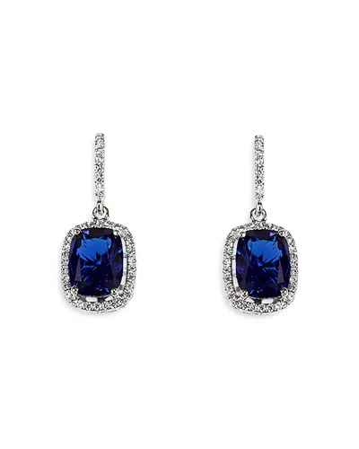 Anabela Chan 18k White Gold Plated Sterling Silver Constellation Collection Simulated Sapphire & Simulated Diamon In Blue/white