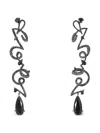 Anabela Chan 18k White Gold Script Diamonds Earrings In Black