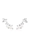 Anabela Chan 18k White Gold Vermeil Constellation Pearl Ear Cuffs In Metallic