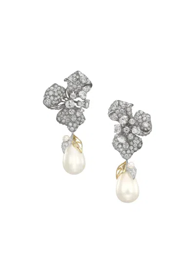 Anabela Chan 18k Yelllow Gold Blossom Multi-stone Earrings In Gray
