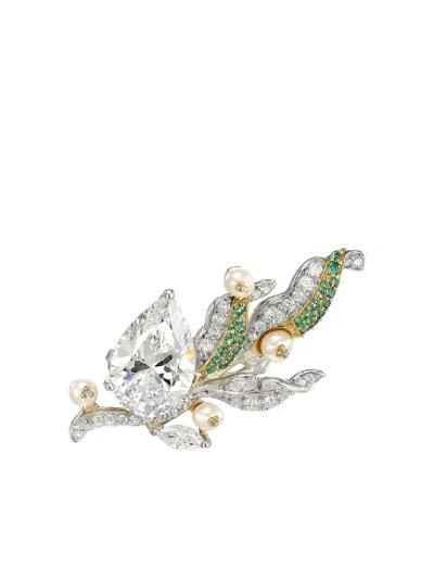 Anabela Chan 18k Yellow And White Gold Lily Of The Valley Multi-stone Ring In Gray
