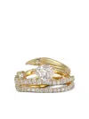 Anabela Chan 18k Yellow Gold Blades Of Grass Diamond Ring In Brown
